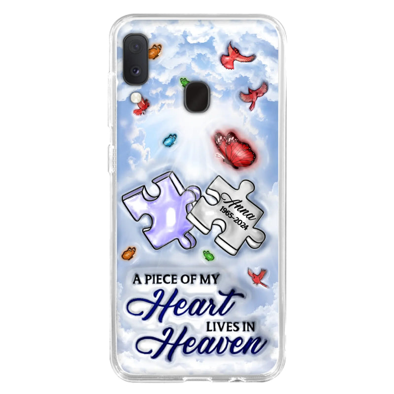 Custom Personalized Memorial Piece Phone Case - Memorial Gift Idea - Case For iPhone/ Samsung - A Piece Of My Heart Lives In Heaven