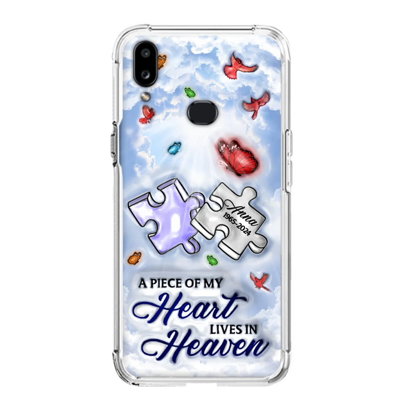 Custom Personalized Memorial Piece Phone Case - Memorial Gift Idea - Case For iPhone/ Samsung - A Piece Of My Heart Lives In Heaven
