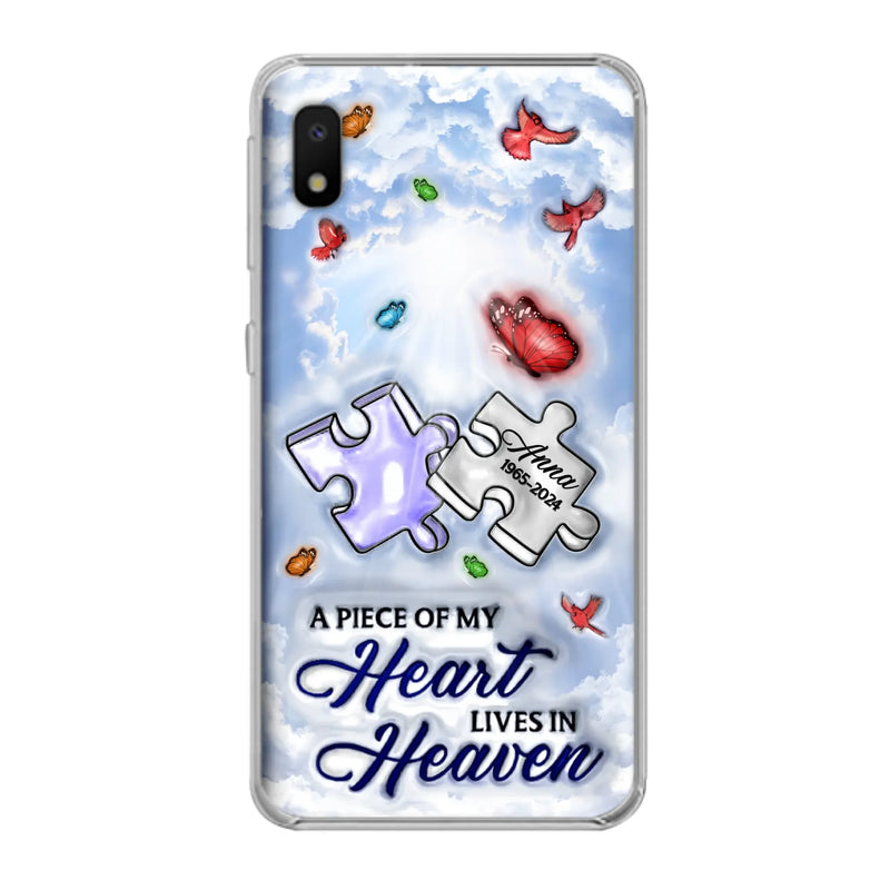 Custom Personalized Memorial Piece Phone Case - Memorial Gift Idea - Case For iPhone/ Samsung - A Piece Of My Heart Lives In Heaven