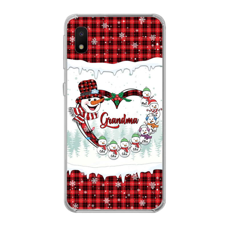 Custom Personalized Christmas Grandma Children Phone Case - Gift For Grandma/ Mom - Upto 8 Kids - Case For iPhone/ Samsung
