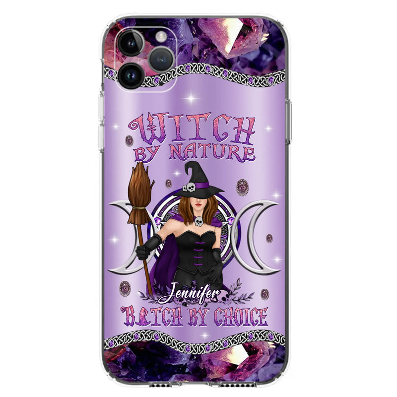 Custom Personalized Sparkling Witch Phone Case - Halloween Gift Idea - Witch By Birth - Case For iPhone/ Samsung