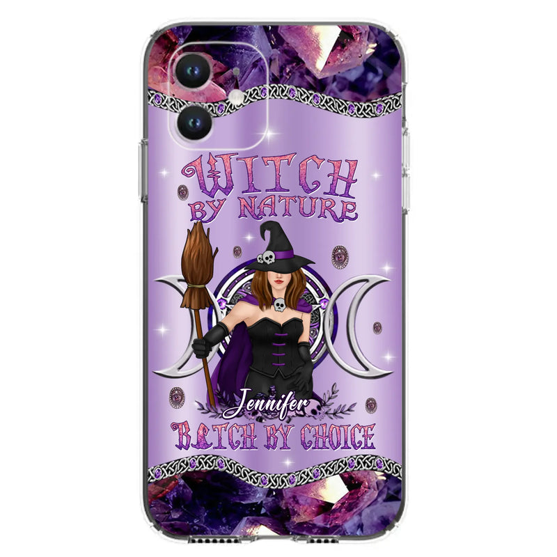 Custom Personalized Sparkling Witch Phone Case - Halloween Gift Idea - Witch By Birth - Case For iPhone/ Samsung