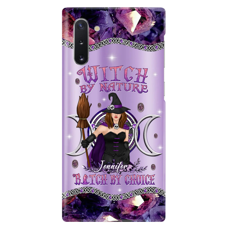 Custom Personalized Sparkling Witch Phone Case - Halloween Gift Idea - Witch By Birth - Case For iPhone/ Samsung