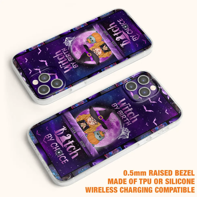 Custom Personalized Witch Phone Case - Gift Idea For Witch/ Dog/ Cat Lover - Upto 5 Pets - Witch By Birth - Case For iPhone/ Samsung