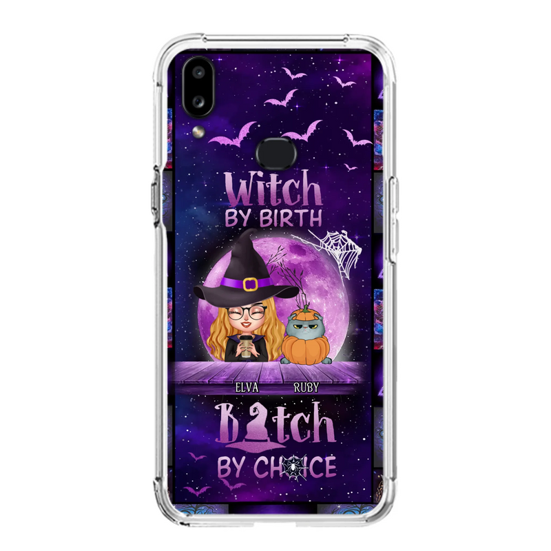 Custom Personalized Witch Phone Case - Gift Idea For Witch/ Dog/ Cat Lover - Upto 5 Pets - Witch By Birth - Case For iPhone/ Samsung