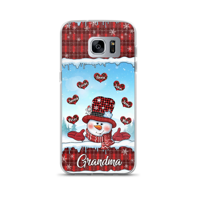 Custom Personalized Grandma Children Phone Case - Christmas Gift For Grandma/ Mom - Upto 7 Kids - Case For iPhone/ Samsung
