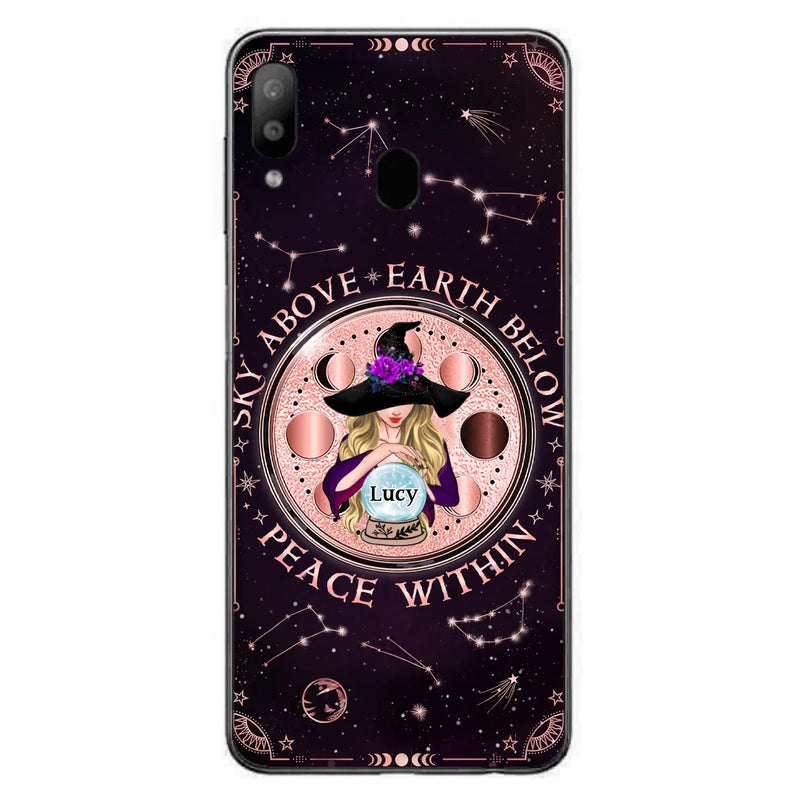 Custom Personalized Witch Phone Case - Gift Idea For Witch Lover - Sky Above Earth Below Peace Within - Case for iPhone/ Samsung