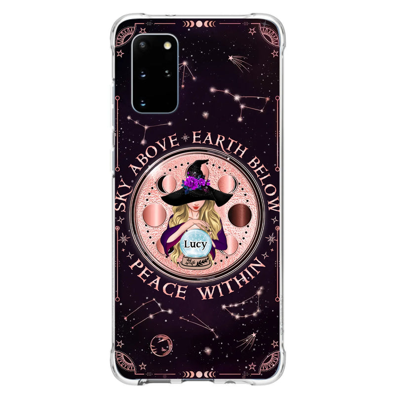 Custom Personalized Witch Phone Case - Gift Idea For Witch Lover - Sky Above Earth Below Peace Within - Case for iPhone/ Samsung