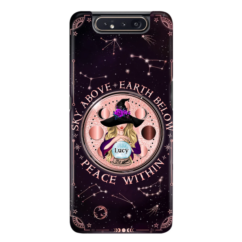 Custom Personalized Witch Phone Case - Gift Idea For Witch Lover - Sky Above Earth Below Peace Within - Case for iPhone/ Samsung