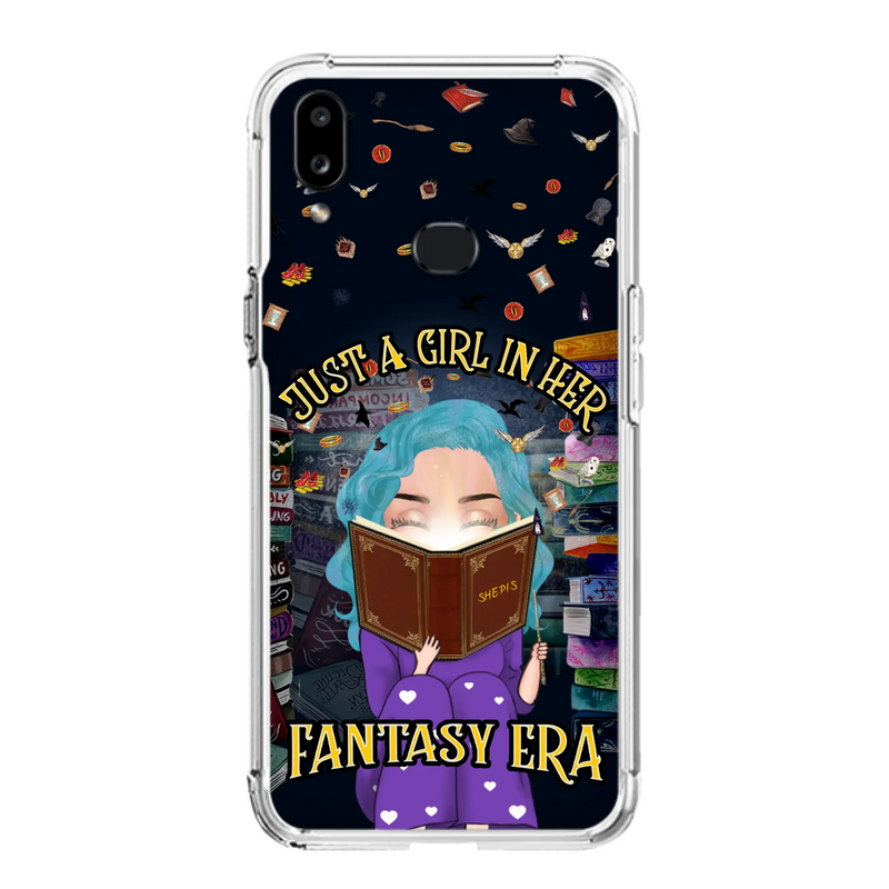 Custom Personalized Reading Book Phone Case - Gift Idea For Book Lovers - Just A Girl In Her Fantasy Era - Case For iPhone/ Samsung