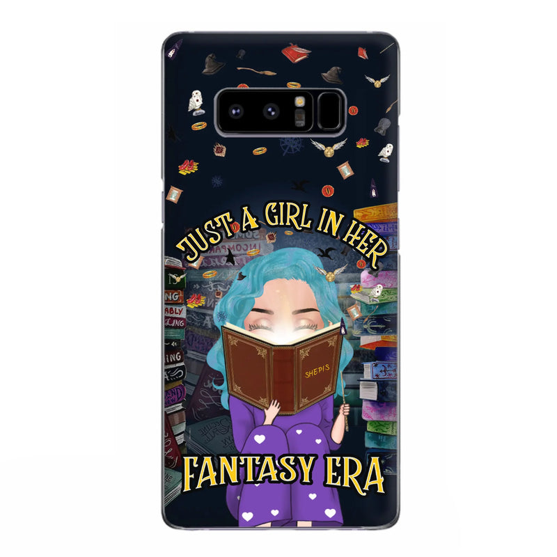 Custom Personalized Reading Book Phone Case - Gift Idea For Book Lovers - Just A Girl In Her Fantasy Era - Case For iPhone/ Samsung