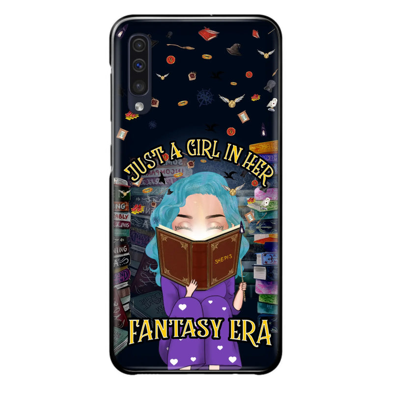 Custom Personalized Reading Book Phone Case - Gift Idea For Book Lovers - Just A Girl In Her Fantasy Era - Case For iPhone/ Samsung