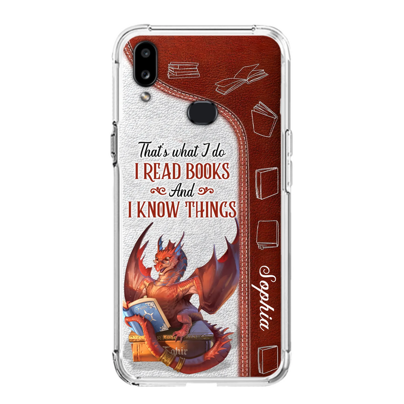 Custom Personalized Red Book Dragon Phone Case - Gift Idea For Book Lovers - That's What I Do I Read Books And I Know Things - Case For iPhone/ Samsung