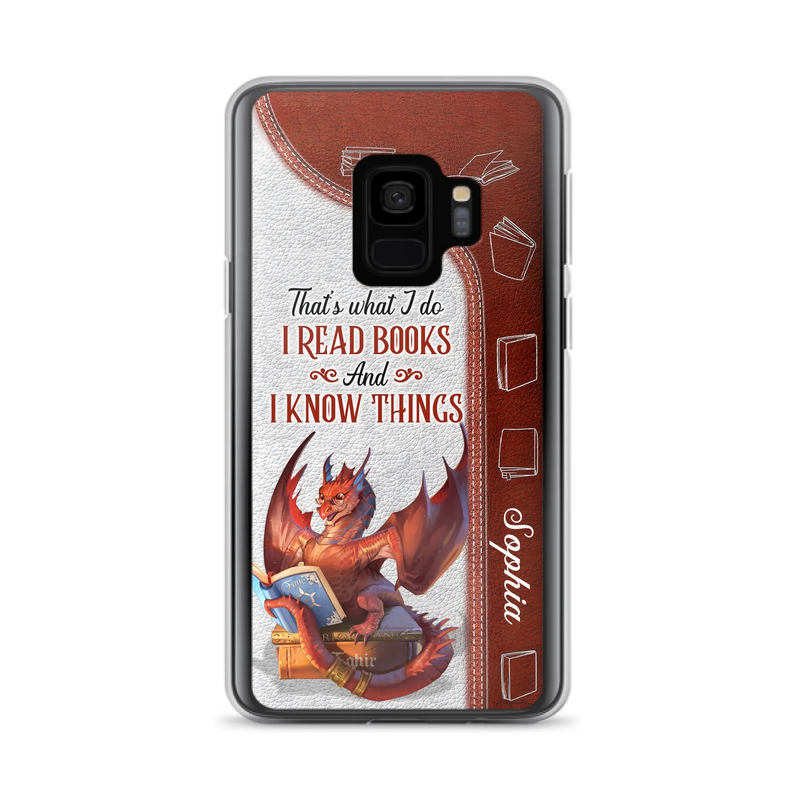 Custom Personalized Red Book Dragon Phone Case - Gift Idea For Book Lovers - That's What I Do I Read Books And I Know Things - Case For iPhone/ Samsung