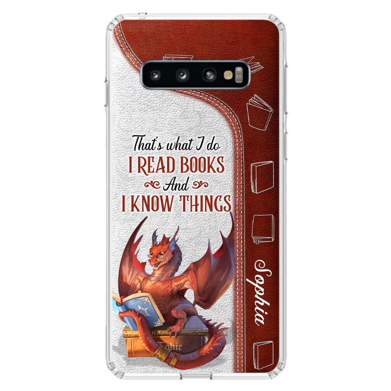 Custom Personalized Red Book Dragon Phone Case - Gift Idea For Book Lovers - That's What I Do I Read Books And I Know Things - Case For iPhone/ Samsung