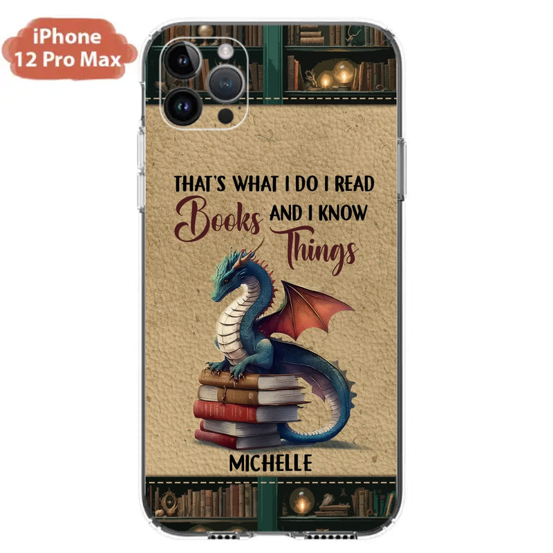 Custom Personalized Book Dragon Phone Case - Gift Idea For Book Lovers - In A World Of Bookworms Be A Book Dragon - Case For iPhone/ Samsung