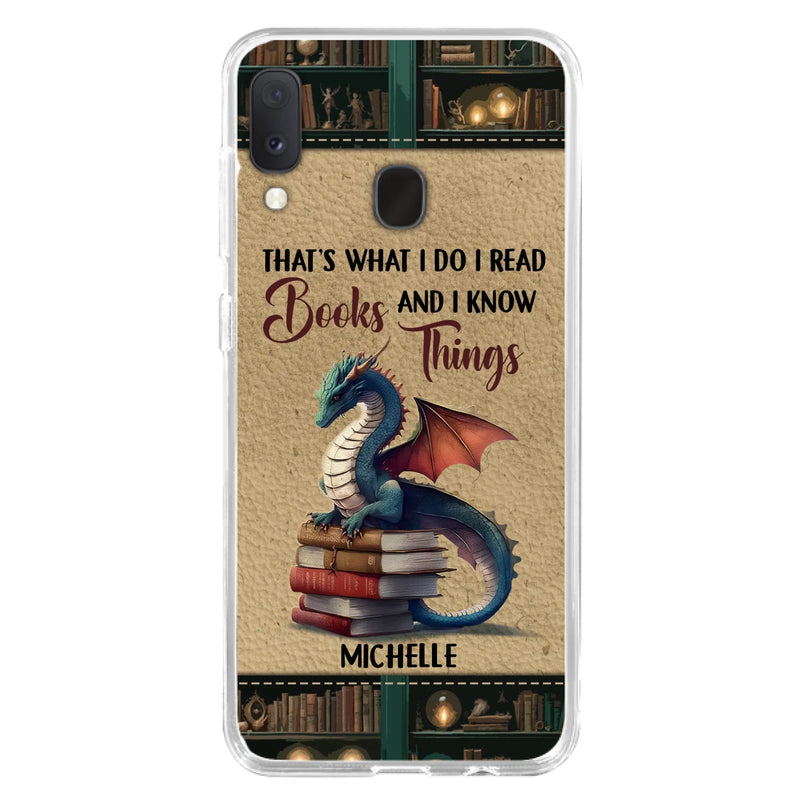 Custom Personalized Book Dragon Phone Case - Gift Idea For Book Lovers - In A World Of Bookworms Be A Book Dragon - Case For iPhone/ Samsung