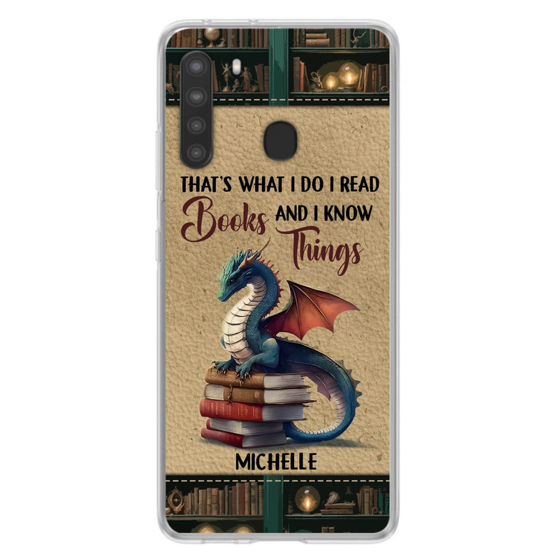 Custom Personalized Book Dragon Phone Case - Gift Idea For Book Lovers - In A World Of Bookworms Be A Book Dragon - Case For iPhone/ Samsung