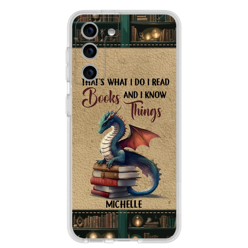 Custom Personalized Book Dragon Phone Case - Gift Idea For Book Lovers - In A World Of Bookworms Be A Book Dragon - Case For iPhone/ Samsung