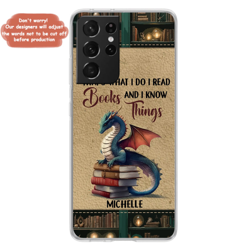 Custom Personalized Book Dragon Phone Case - Gift Idea For Book Lovers - In A World Of Bookworms Be A Book Dragon - Case For iPhone/ Samsung