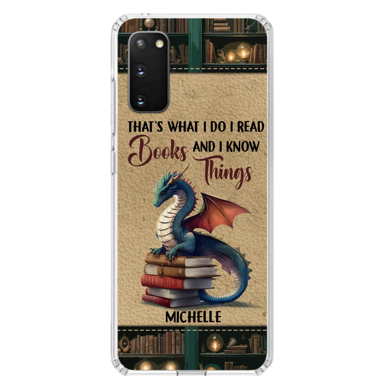 Custom Personalized Book Dragon Phone Case - Gift Idea For Book Lovers - In A World Of Bookworms Be A Book Dragon - Case For iPhone/ Samsung