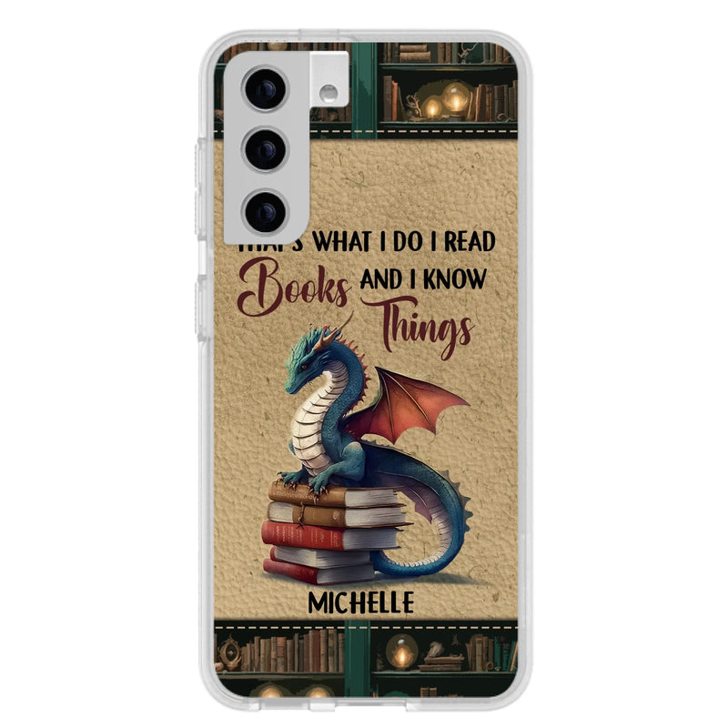 Custom Personalized Book Dragon Phone Case - Gift Idea For Book Lovers - In A World Of Bookworms Be A Book Dragon - Case For iPhone/ Samsung