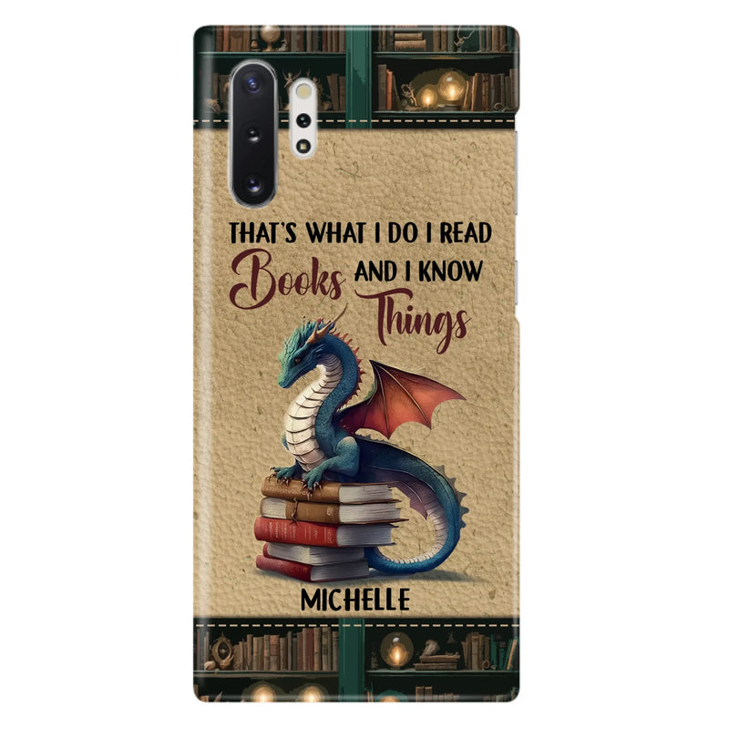Custom Personalized Book Dragon Phone Case - Gift Idea For Book Lovers - In A World Of Bookworms Be A Book Dragon - Case For iPhone/ Samsung