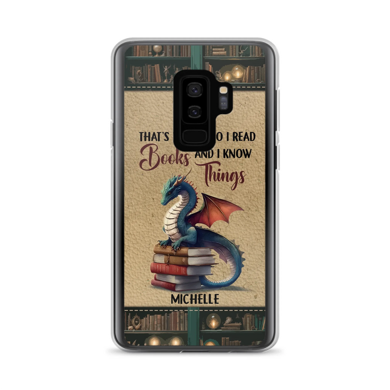 Custom Personalized Book Dragon Phone Case - Gift Idea For Book Lovers - In A World Of Bookworms Be A Book Dragon - Case For iPhone/ Samsung