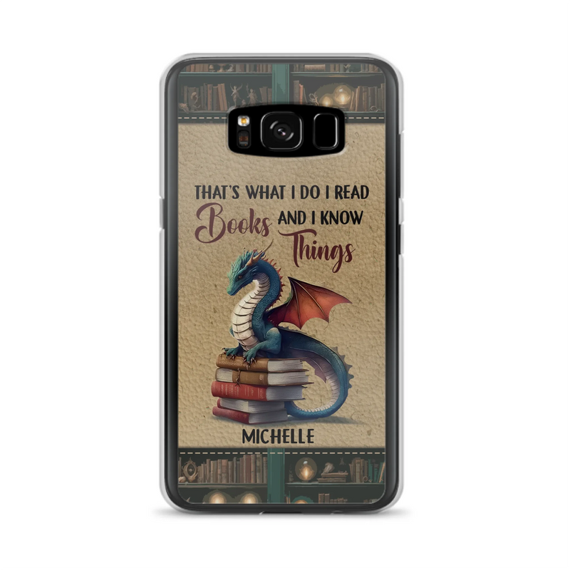 Custom Personalized Book Dragon Phone Case - Gift Idea For Book Lovers - In A World Of Bookworms Be A Book Dragon - Case For iPhone/ Samsung