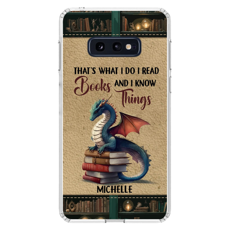 Custom Personalized Book Dragon Phone Case - Gift Idea For Book Lovers - In A World Of Bookworms Be A Book Dragon - Case For iPhone/ Samsung
