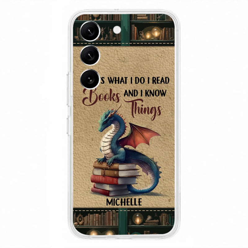 Custom Personalized Book Dragon Phone Case - Gift Idea For Book Lovers - In A World Of Bookworms Be A Book Dragon - Case For iPhone/ Samsung