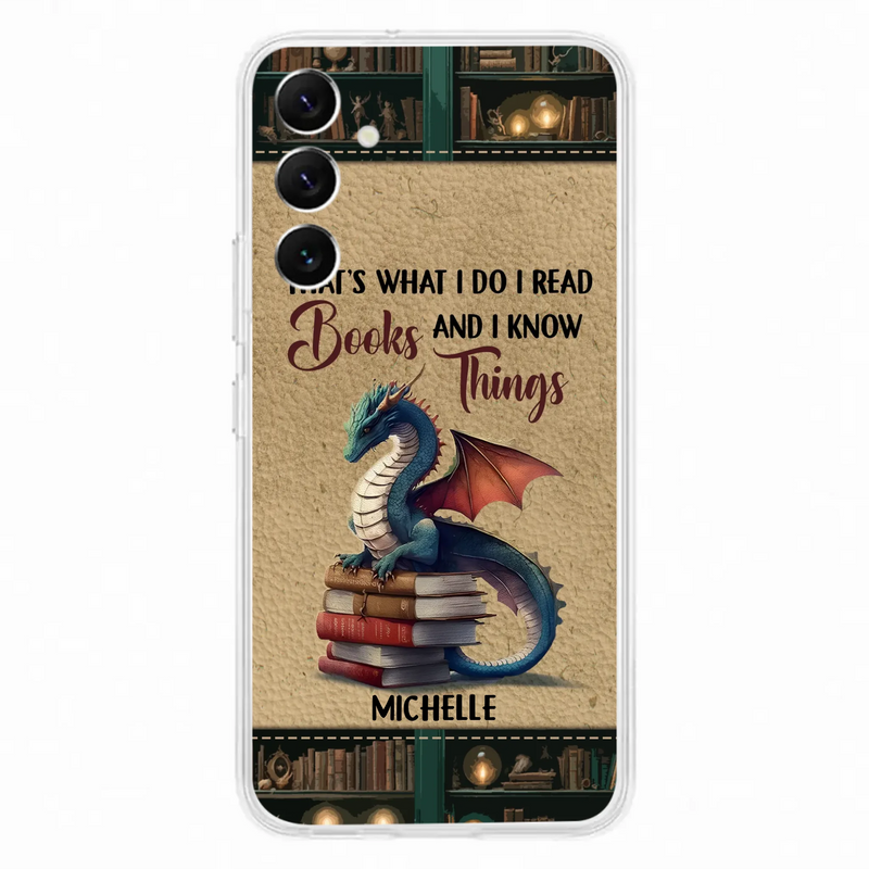 Custom Personalized Book Dragon Phone Case - Gift Idea For Book Lovers - In A World Of Bookworms Be A Book Dragon - Case For iPhone/ Samsung
