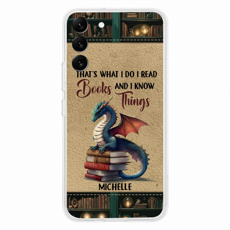 Custom Personalized Book Dragon Phone Case - Gift Idea For Book Lovers - In A World Of Bookworms Be A Book Dragon - Case For iPhone/ Samsung