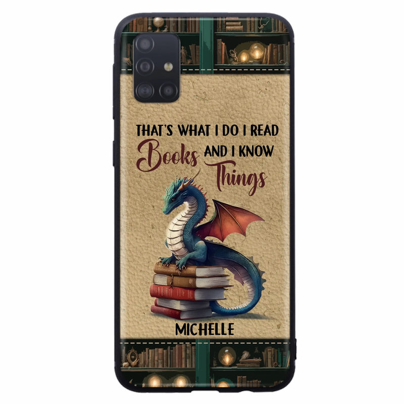 Custom Personalized Book Dragon Phone Case - Gift Idea For Book Lovers - In A World Of Bookworms Be A Book Dragon - Case For iPhone/ Samsung