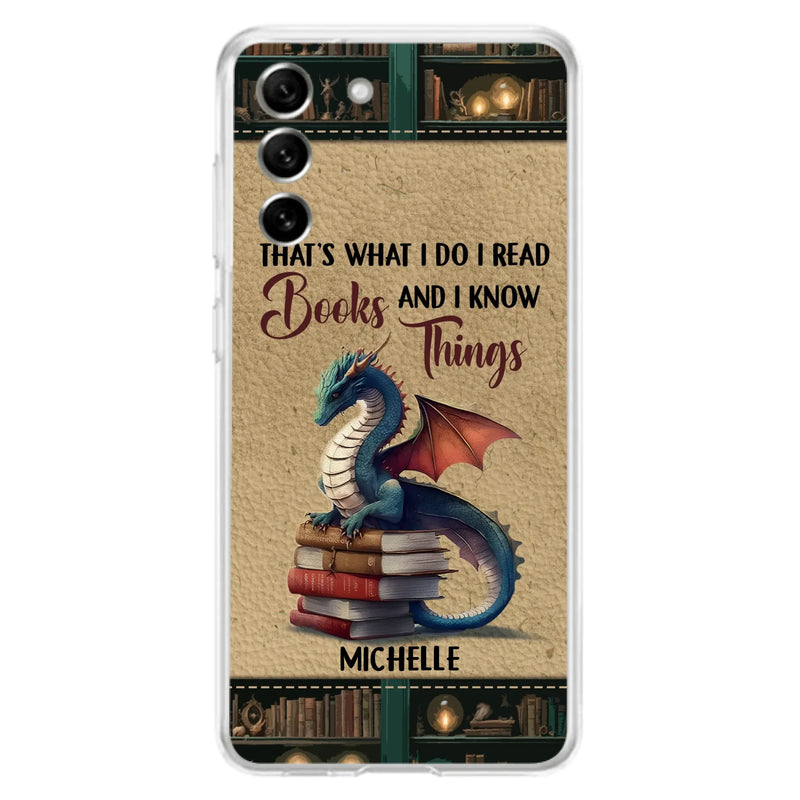 Custom Personalized Book Dragon Phone Case - Gift Idea For Book Lovers - In A World Of Bookworms Be A Book Dragon - Case For iPhone/ Samsung