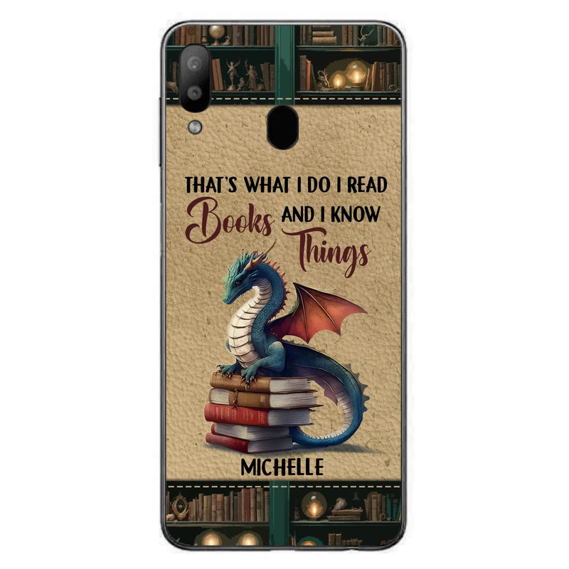 Custom Personalized Book Dragon Phone Case - Gift Idea For Book Lovers - In A World Of Bookworms Be A Book Dragon - Case For iPhone/ Samsung