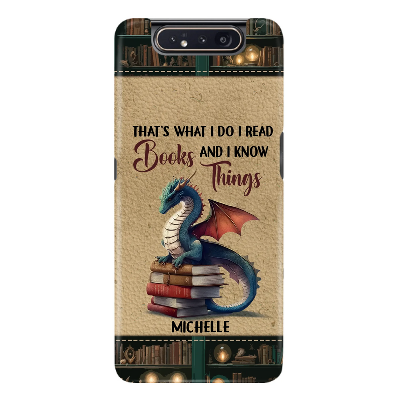Custom Personalized Book Dragon Phone Case - Gift Idea For Book Lovers - In A World Of Bookworms Be A Book Dragon - Case For iPhone/ Samsung