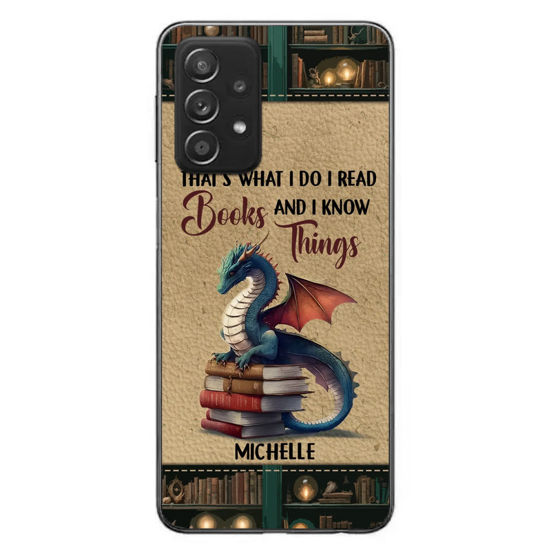 Custom Personalized Book Dragon Phone Case - Gift Idea For Book Lovers - In A World Of Bookworms Be A Book Dragon - Case For iPhone/ Samsung