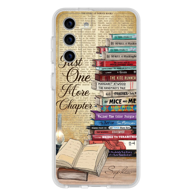 Custom Personalized Reading Book Phone Case - Gift Idea For Book Lovers - Just One More Chapter - Case For iPhone/ Samsung