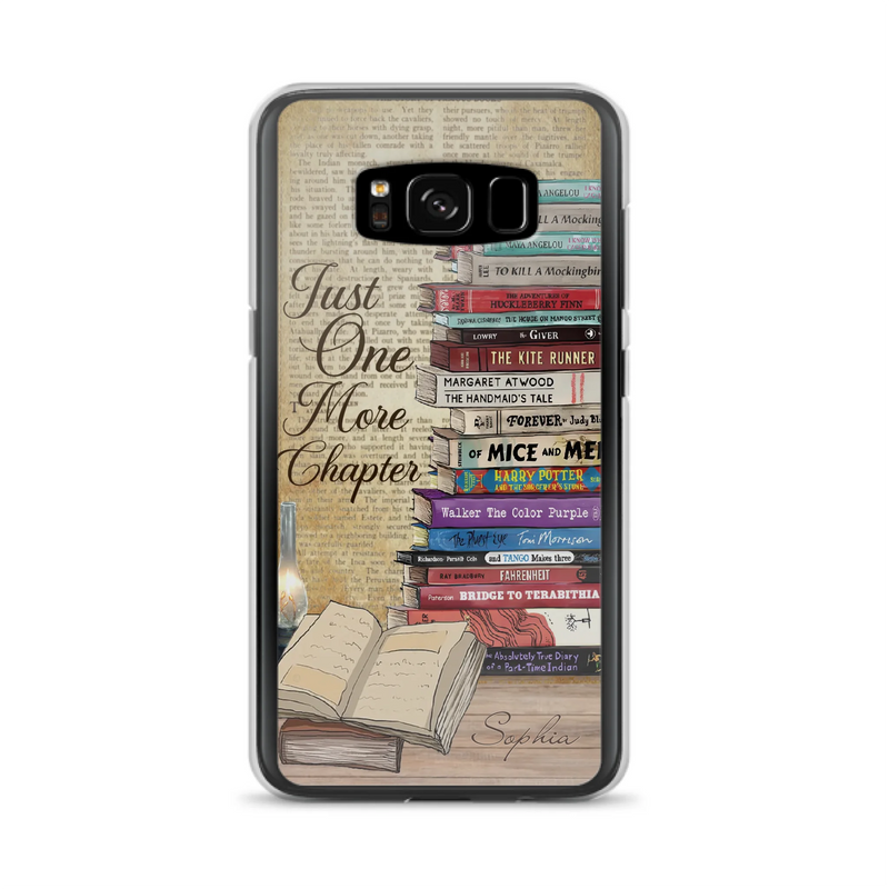 Custom Personalized Reading Book Phone Case - Gift Idea For Book Lovers - Just One More Chapter - Case For iPhone/ Samsung