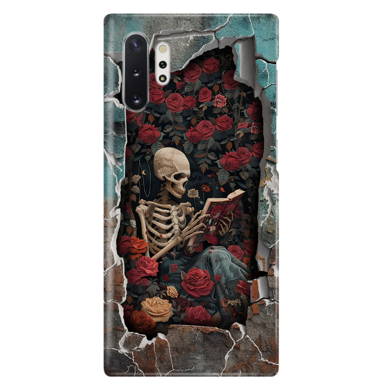 Custom Personalized Bookish Skeleton Phone Case - Reading Book Lover Gift Idea - Case For iPhone/ Samsung
