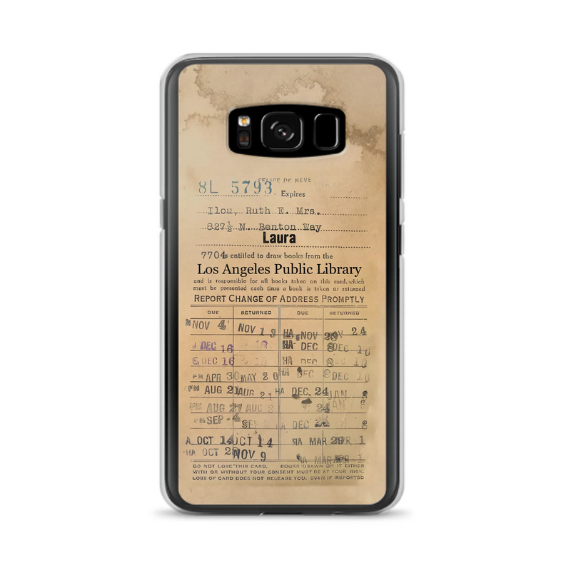 Custom Personalized Library Card Vintage Phone Case - Gift Idea For Reading Lover - Case For iPhone/ Samsung