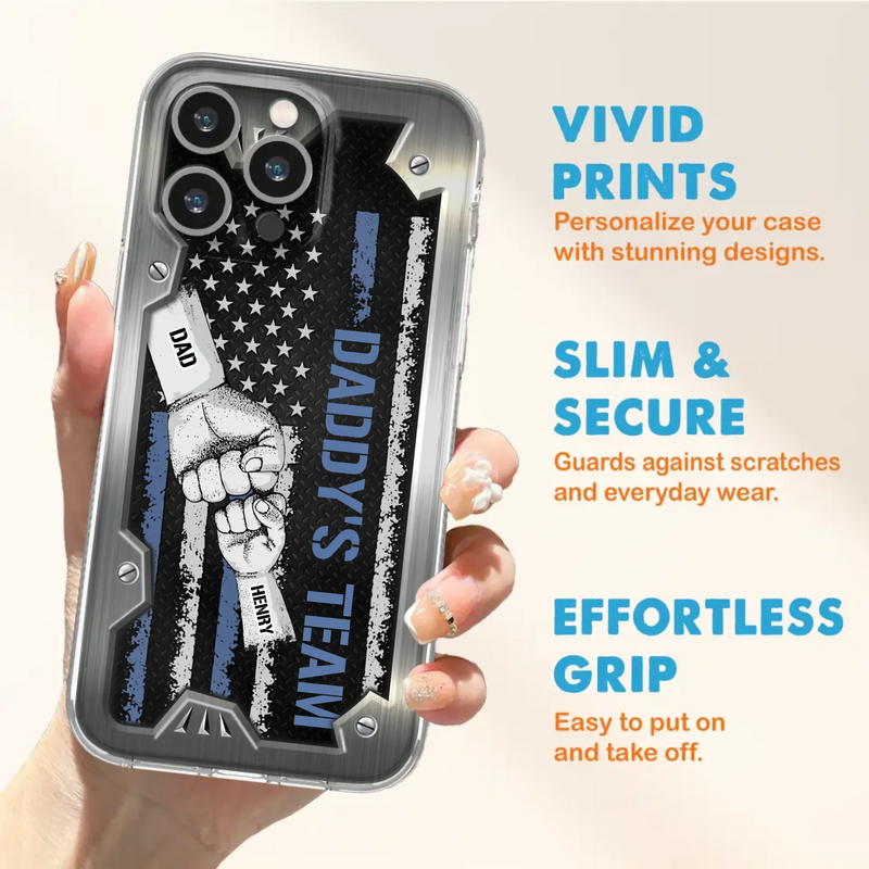 Custom Personalized Daddy's Team Phone Case - Father's Day Gift Idea For Dad/ Grandpa - Case for iPhone/ Samsung