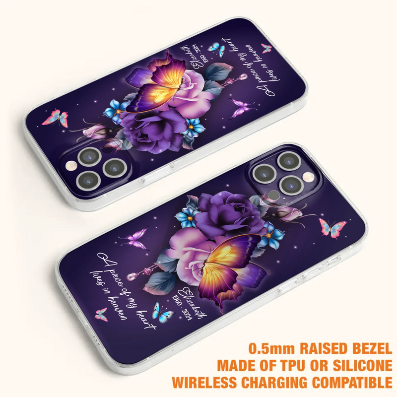 Custom Personalized Butterfly Memorial Phone Case - Memorial Gift Idea - Case for iPhone/Samsung