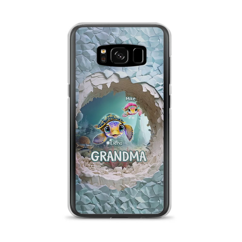 Custom Personalized Turtle Phone Case - Upto 10 Kids - Mother's Day Gift Idea For Grandma - Case for iPhone/Samsung