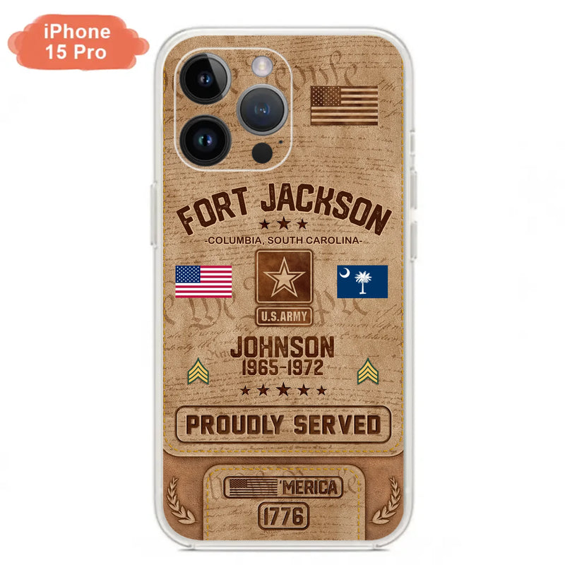 Custom Personalized Veteran Phone Case - Gift For Veteran - Birthday/ Father's Day Gift - Proudly Served - Case For iPhone And Samsung