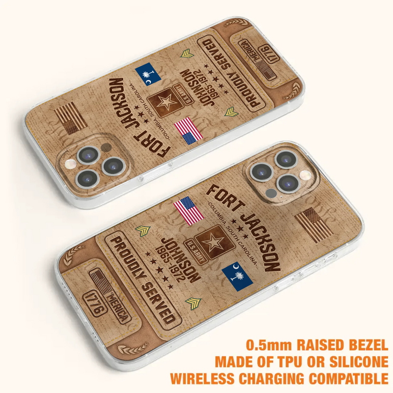 Custom Personalized Veteran Phone Case - Gift For Veteran - Birthday/ Father's Day Gift - Proudly Served - Case For iPhone And Samsung