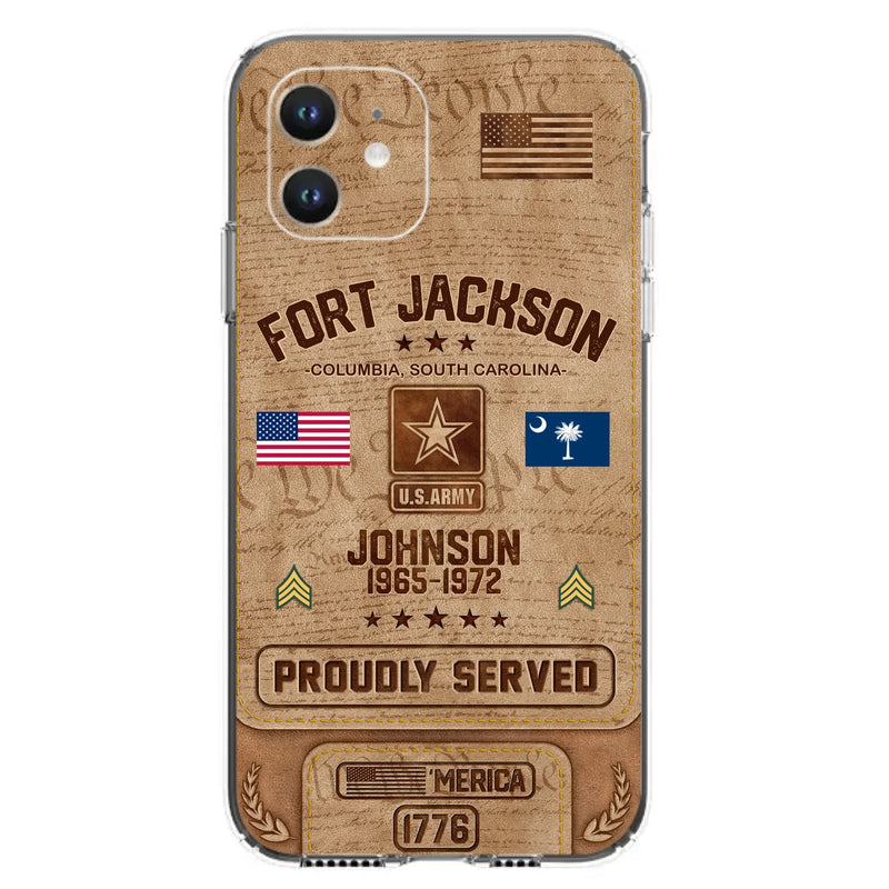 Custom Personalized Veteran Phone Case - Gift For Veteran - Birthday/ Father's Day Gift - Proudly Served - Case For iPhone And Samsung