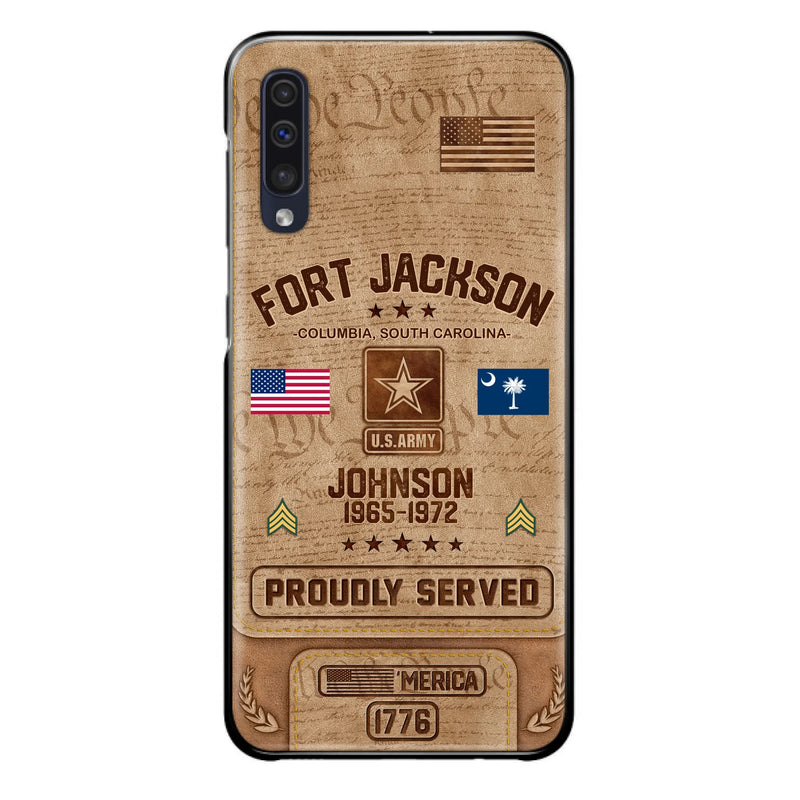 Custom Personalized Veteran Phone Case - Gift For Veteran - Birthday/ Father's Day Gift - Proudly Served - Case For iPhone And Samsung