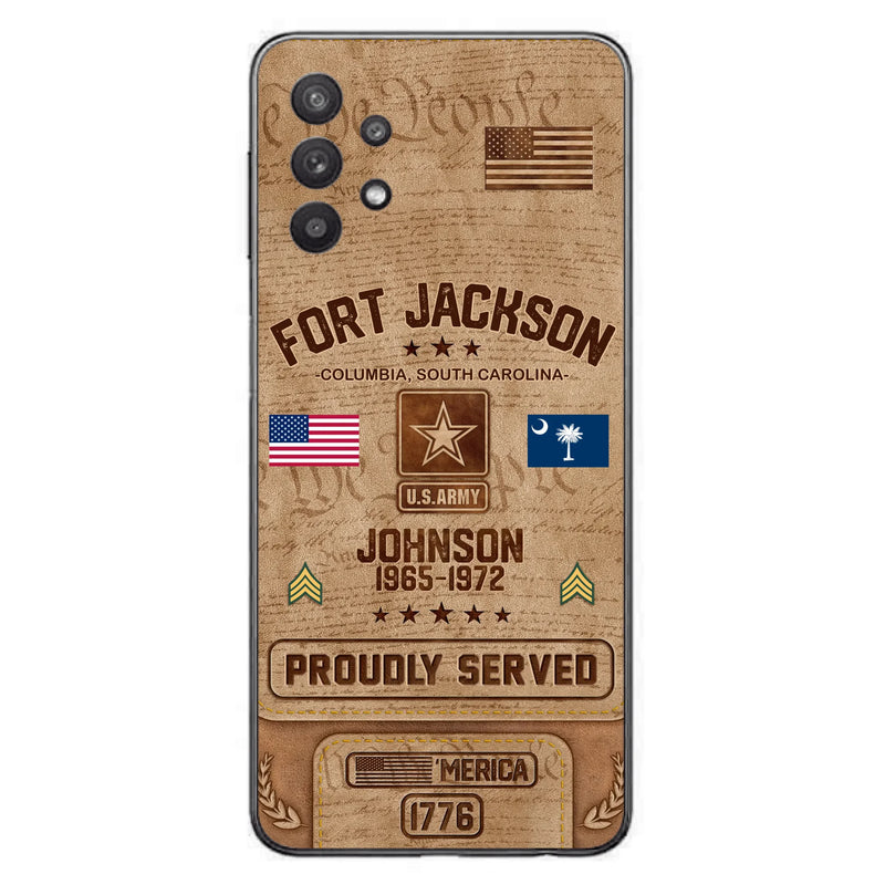 Custom Personalized Veteran Phone Case - Gift For Veteran - Birthday/ Father's Day Gift - Proudly Served - Case For iPhone And Samsung